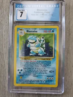 Pokemon Blastoise Base Set Holo CGC 7 NM (Near Mint) #2/102 - Image 1