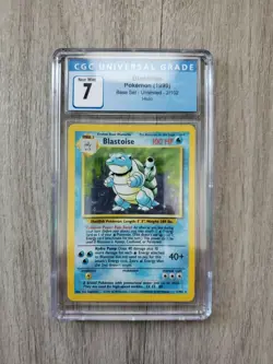 Pokemon Blastoise Base Set Holo CGC 7 NM (Near Mint) #2/102 - Image 2