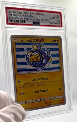 PSA PERFECT 10 Yokohama's Pikachu 280/SM-P 2018 Promo Pokemon Center Card Japnse - Image 3