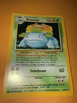 Pokemon TCG Venusaur Holo Rare Card Base Set, 15/102, LP Condition - Image 3