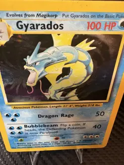 Gyarados 6/102 Base Set Holo Rare WOTC 1999 Pokemon Card MP - Image 2