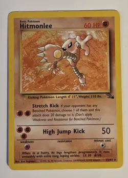Pokemon Hitmonlee (22) Fossil 22/62 Light Play LP+ or Better - Image 1