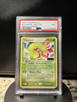 Pokemon Meganium ex Unseen Forces Reverse Holo Rare 9/115 PSA 9 2005 - Image 1