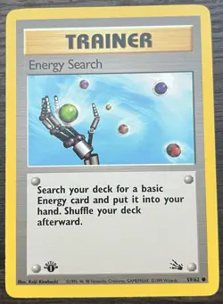 Energy Search 59/62 1st Edition Pokemon TCG WOTC Base Set Fossil MINT - Image 1