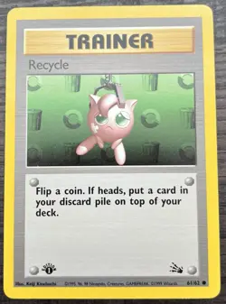 1st Edition Recycle 61/62 Pokemon TCG Base Fossil Trainer Common LP - Image 1