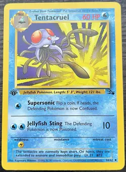 Tentacruel 44/62 Pokemon TCG WOTC Base Set Fossil Uncommon MINT NM - Image 1
