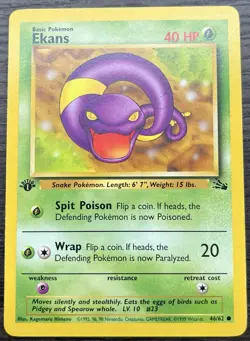 1st Edition Ekans 46/62 Pokemon TCG WOTC Base Set Fossil MINT - Image 1