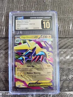 Mega Manectric Ex 050/132 CGC GEM MINT 10 Mega Evolution Pokemon TCG - Image 1