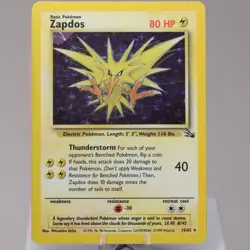 Pokemon TCG - Zapdos 15/62 Fossil Holo Rare WOTC 1999 - MP - Image 2