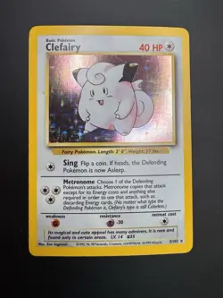 Pokemon Clefairy Base Set 5/102 Holo Rare - Image 1