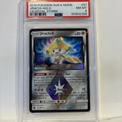 2018 JIRACHI 97/168 CELESTIAL STORM Pokemon PRISM STAR ULTRA RARE- PSA 8 - Image 2