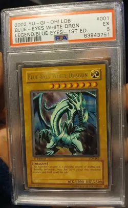 Konami Blue-Eyes White Dragon LOB-001 1st Edition Ultra Rare PSA Yu-Gi-Oh! TCG - Image 1