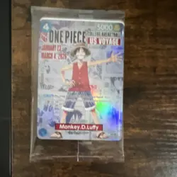 Sealed One Piece St. John’s Monkey.D.Luffy US Voyage Card - Image 1