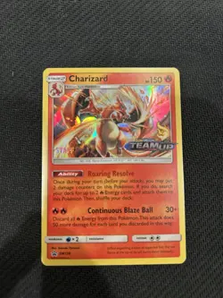 Pokemon TCG Charizard Sun and Moon Team Up Prerelease Staff Promo SM158 - Image 1