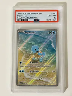 2023 Pokemon MEW EN-151 SQUIRTLE ILLUSTRATION RARE #170 English PSA 10 - Image 1