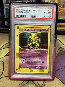 Pokemon Alakazam Holo Rare Skyridge PSA 8 + Graded Guard!! - Image 1