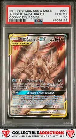 2019 Pokemon Cosmic Eclipse #221 Arceus Dialga Palkia Cosmic Eclipse PSA 10 - Image 1