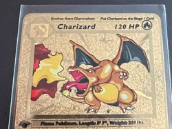 Pack Fresh Gold Metal Charizard 120HP 4/102 Pokemon Card 1999 1st Edition - Image 3