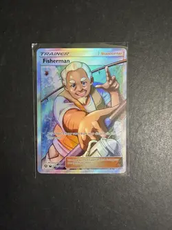 Fisherman SV83/SV94 Holo Full Art Trainer Pokemon Card SM Hidden Fates PTCG NM - Image 1