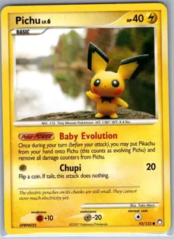 Pichu 93/123 Non Holo Mysterious Treasures - Pokemon Card - NM - Image 1