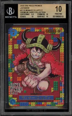 One Piece CCG Monkey.D.Luffy Premium Card Coll. Promo P-110 BGS 10 Pristine - Image 1