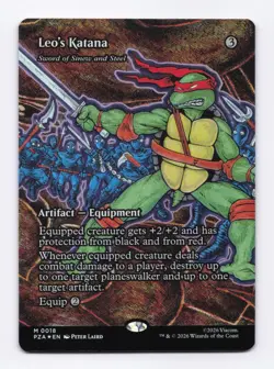 Leo's Katana Borderless Foil MTG Teenage Mutant Ninja Turtles Eternal Legal PZA - Image 1