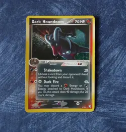 Pokemon Dark Houndoom 5/109 EX Team Rocket Returns Holo card TCG WOTC Swirl - Image 1
