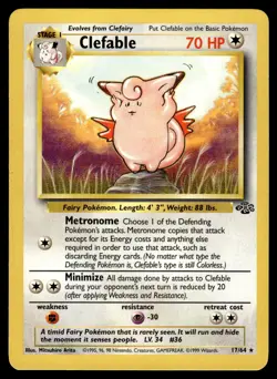 Clefable 17/64 WOTC Jungle Unlimited Pokemon [NM] - Image 1