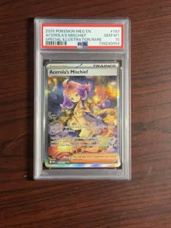 2025 POKEMON MEG EN-MEGA EVOLUTION #183 ACEROLA'S MISCHIEF PSA 10 - Image 1