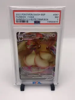 2021 POKEMON SWSH BLACK STAR PROMO #087 FULL ART/EEVEE VMAX PSA 7 - Image 1