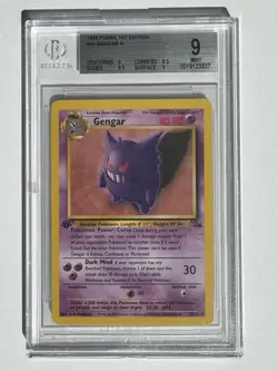 1999 Pokemon Fossil 1st Edition #020 Gengar BGS 9 - Image 1
