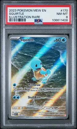 2023 POKEMON MEW EN-151 ILLUSTRATION RARE #170 SQUIRTLE PSA 8 - Image 1