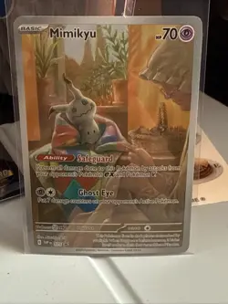 Pokemon Mimikyu SVP 075 Paldean Fates Full Art Holo Black Star Promo NM - Image 1