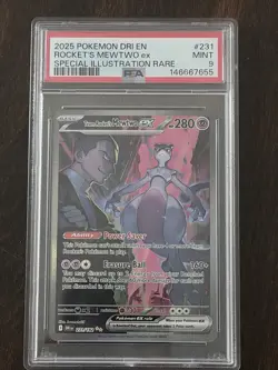 Pokemon Team Rocket's Mewtwo ex 231/182 Special Illustration Rare Holo PSA 9 20… - Image 1