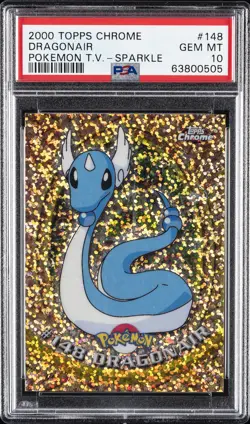 2000 TOPPS CHROME POKEMON T.V. SPARKLE #148 DRAGONAIR PSA 10 - Image 1