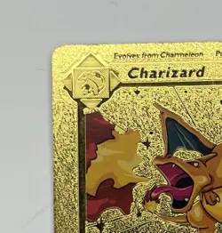 1999 WOTC Pokemon Charizard Gold Foil Fan Art Textured Card 4/102 - Rare - Image 4