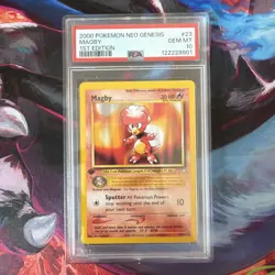 2000 POKEMON NEO GENESIS 1ST ED #23 MAGBY PSA 10 - Image 1