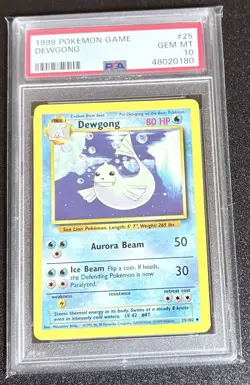 1999 POKEMON GAME BASE SET UNLIMITED #25/102 DEWGONG PSA 10 GEM MINT - Image 2