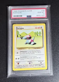 1999 POKEMON BASE SET UNLIMITED #39 PORYGON PSA 10 - Image 2