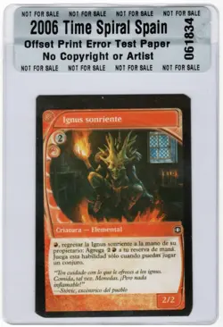 MTG Spanish 2006 Future Sight Ignus sonriente Factory Test Print ERROR - Image 1