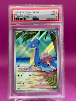 2025 POKEMON #194 MISTY'S LAPRAS | ILLUSTRATION RARE | PSA 9 - Image 1