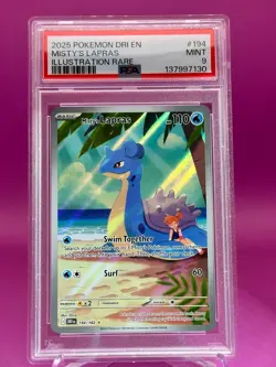 2025 POKEMON #194 MISTY'S LAPRAS | ILLUSTRATION RARE | PSA 9 - Image 2