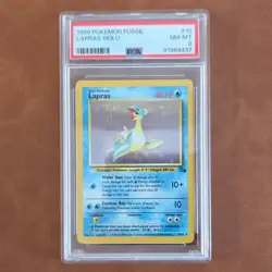 Pokemon Lapras 10/62 Fossil Holo 1999 PSA 8 - Image 1