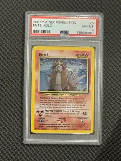 2001 Pokemon Neo Revelation Holo Rare Entei 6/64 PSA 8 - Image 1