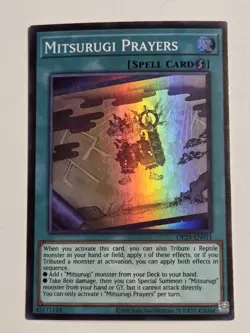 Mitsurugi Prayers OP29-EN011 Super Rare Yugioh OTS Tournament Pack 29 Mint - Image 1