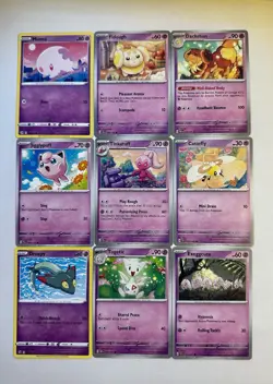 ¢35 Cute Pink Pokemon TCG Psychic and Fairy Type Lot 9 Cards - Image 1