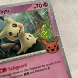 1x Mimikyu 037/091 Cosmos Holo Trick or Trade 2024 Swirl Pokemon Card NM - Image 3