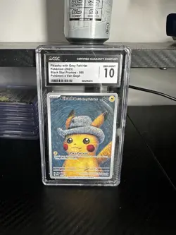 2023 BLACK STAR PROMO POKEMON X VAN GOGH #085 PIKACHU WITH GREY FELT HAT CGC 10 - Image 1