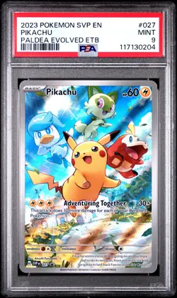 Pikachu 027/193 Paldea Evolved Elite Trainer Box Pokemon PSA 9 - Image 1