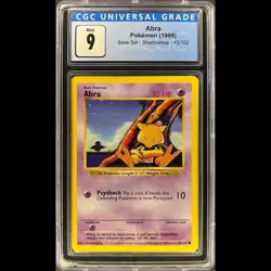 CGC 9 - ABRA - 43/102 - BASE SET 1999 SHADOWLESS - WOTC POKEMON [KAD-1] - Image 1